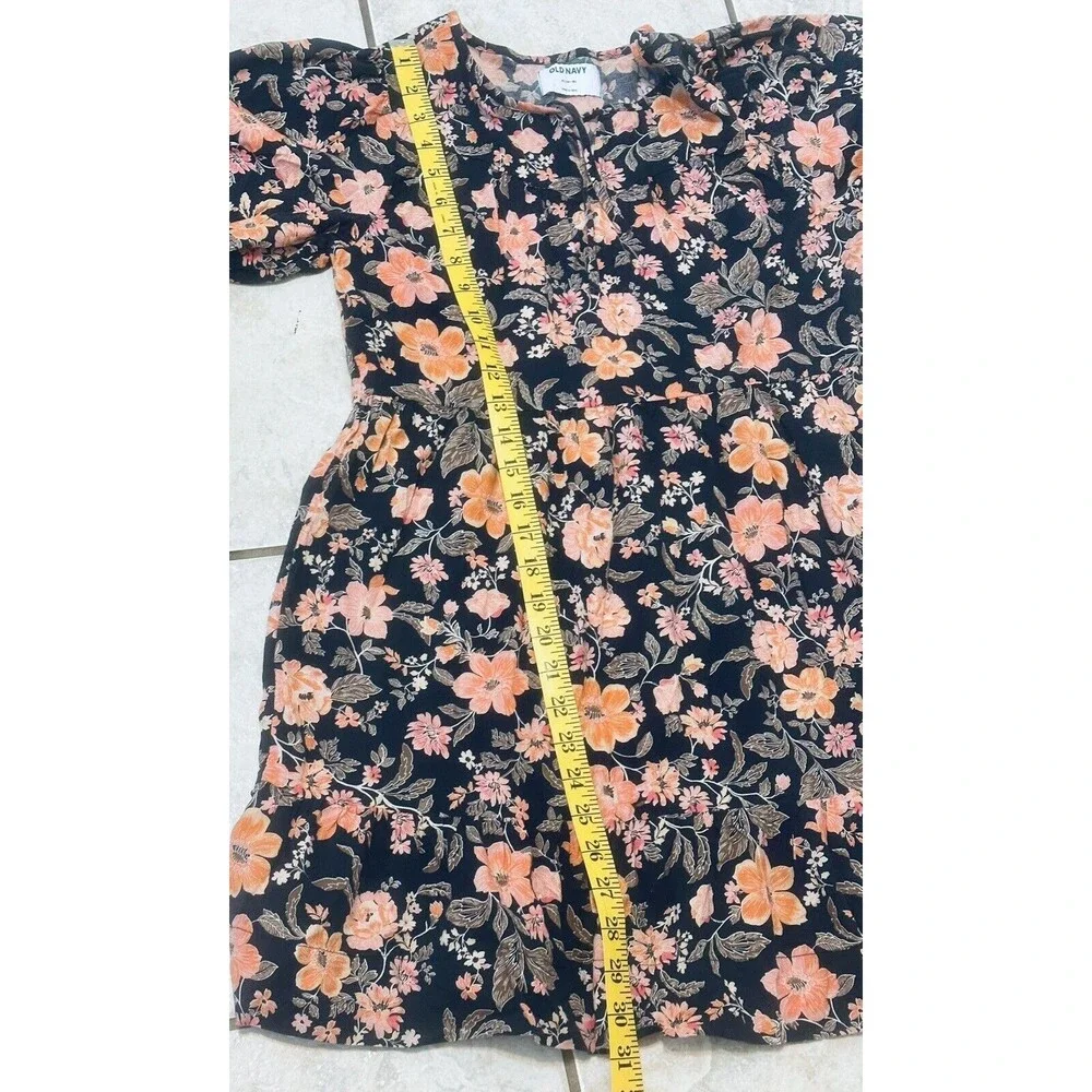 Old Navy Youth Girls Size 14 XL Short Sleeve Ruffled Foral Babydoll Dress